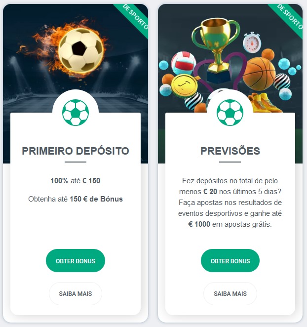 Todos os bônus esportivos disponíveis